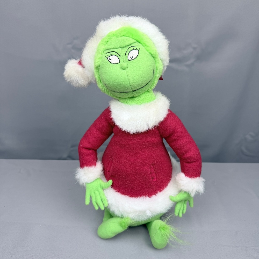 Vintage 1998 Hallmark Dr Seuss The Grinch Santa Plush Bean Bag Toy With Tag